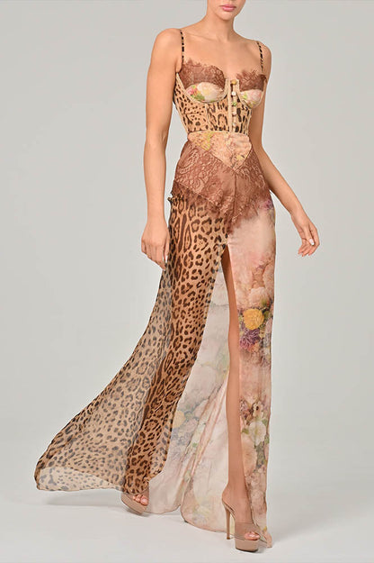 Whispers of the Wild – Maxikleid mit Taillenbindung