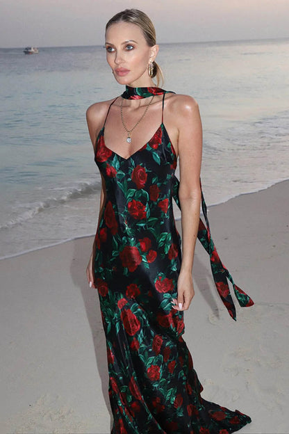 Frühlingsgeflüster – Kleid mit V-Ausschnitt und Blumenmuster