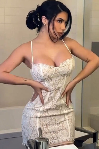 Vestido mini minimalista sexy de color liso con cuello halter