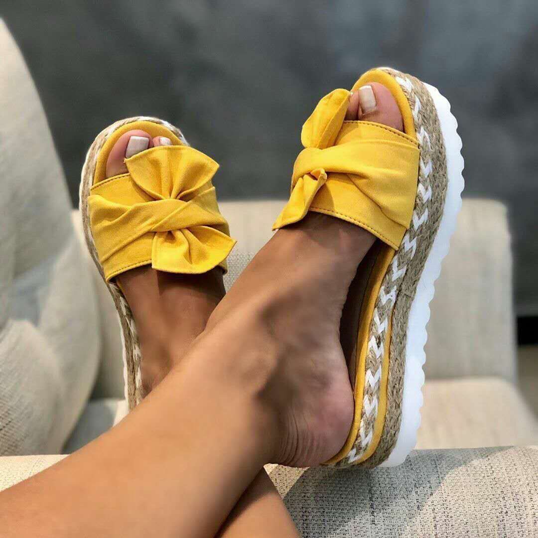 Sandalias de plataforma con lazo para mujer, zapatos de verano