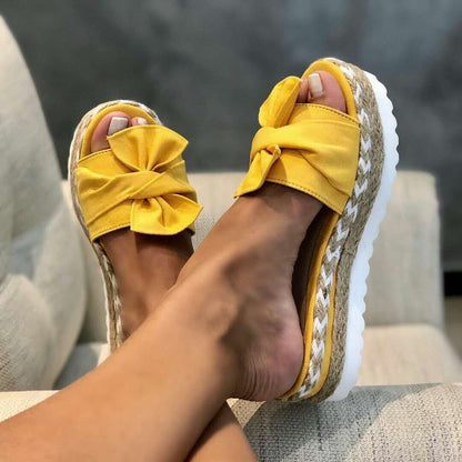 Sandalias de plataforma con lazo para mujer, zapatos de verano