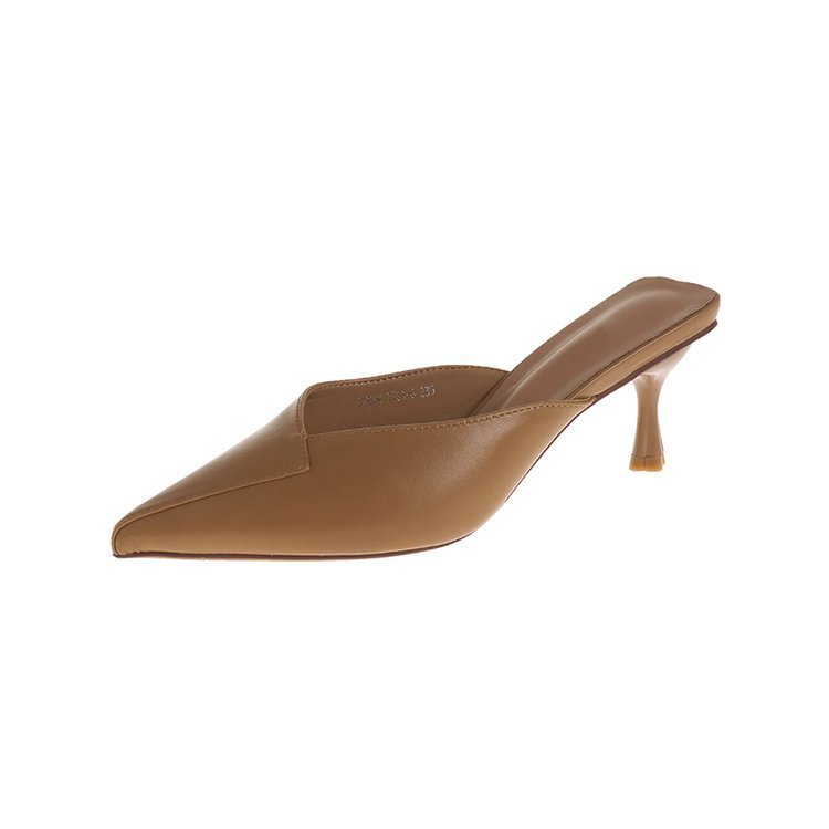 Zapatos de mujer de verano con punta puntiaguda Baotou, zapatos de tacón alto de aguja para mujer, sandalias y zapatillas de moda para mujer