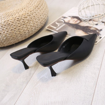 Zapatos de mujer de verano con punta puntiaguda Baotou, zapatos de tacón alto de aguja para mujer, sandalias y zapatillas de moda para mujer
