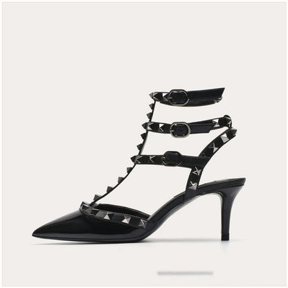 Slippers For Women's Wear New Summer Willow Nail Half Drag Pointy Lazy Baotou Sandals For Women