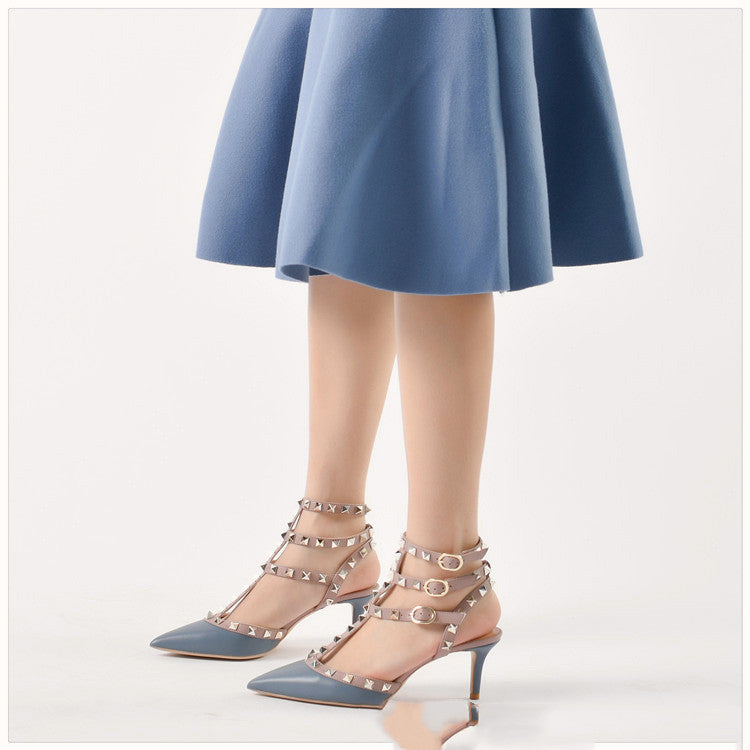 Slippers For Women's Wear New Summer Willow Nail Half Drag Pointy Lazy Baotou Sandals For Women