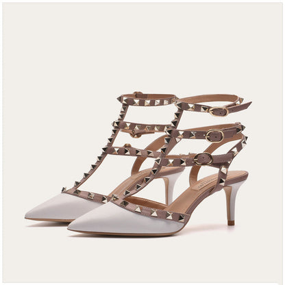 Slippers For Women's Wear New Summer Willow Nail Half Drag Pointy Lazy Baotou Sandals For Women