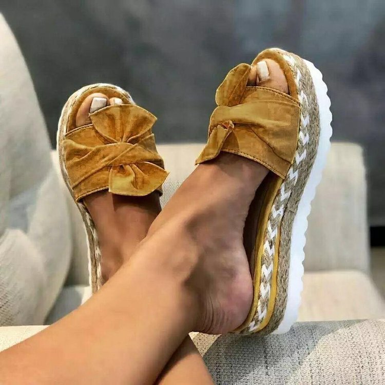 Sandalias de plataforma con lazo para mujer, zapatos de verano