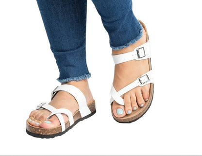 Sandalias y pantuflas de corcho para mujer, planas y antideslizantes, de nuevo estilo