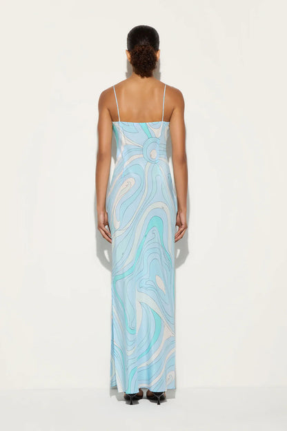 Marmo Printed Satin Maxi Dress