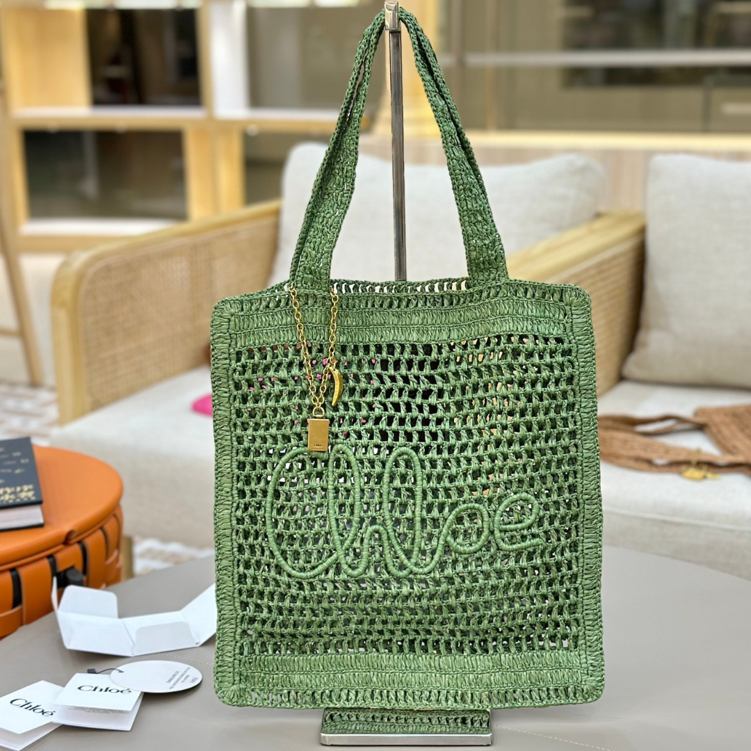 CLÉ Borsa a banana estiva in rafia
