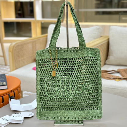 CLÉ Borsa a banana estiva in rafia