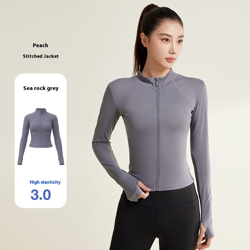 Patchwork Yoga Jacket Breathable And UV-resistant Workout Clothes