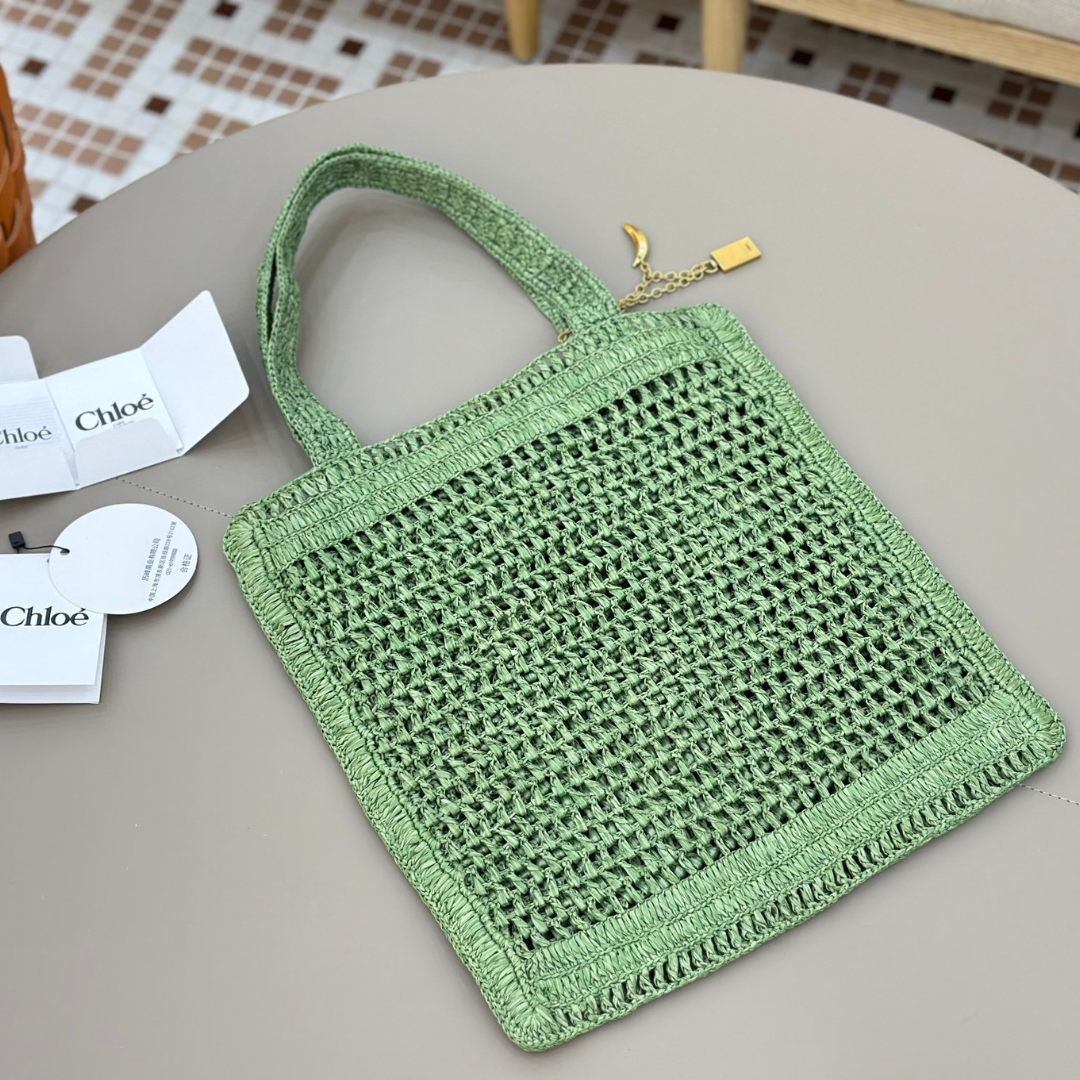 CLÉ Borsa a banana estiva in rafia
