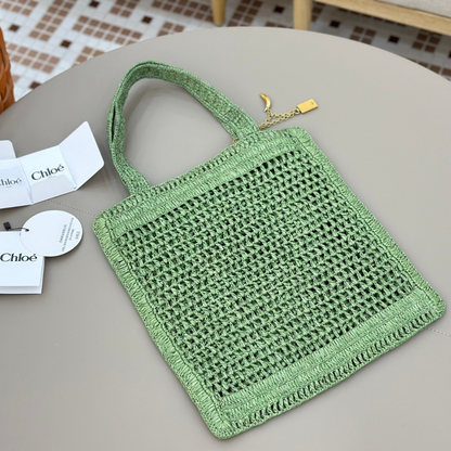 CLÉ Borsa a banana estiva in rafia