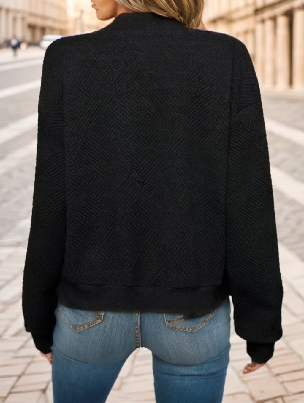 Women's Casual Solid Green Zip-Up Jacket