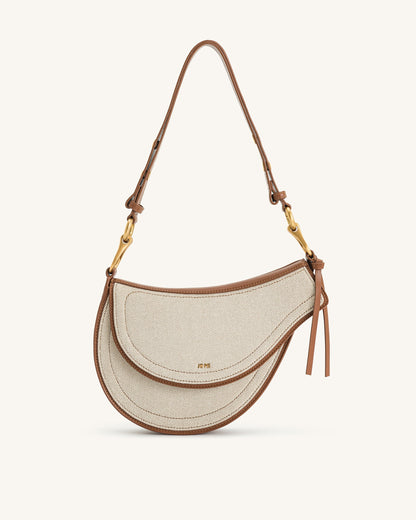 Ashlie Crossbody Bag - Brown Canvas