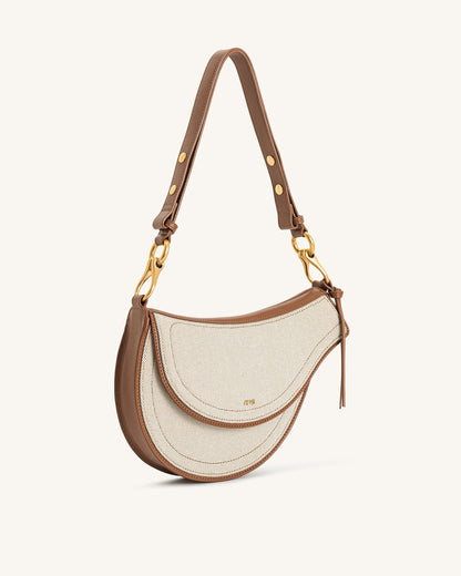Ashlie Crossbody Bag - Brown Canvas