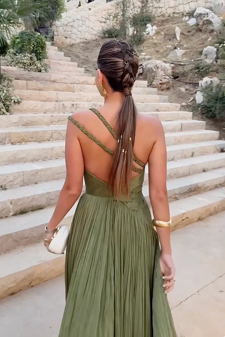 Deep Olive Green Maxi dress