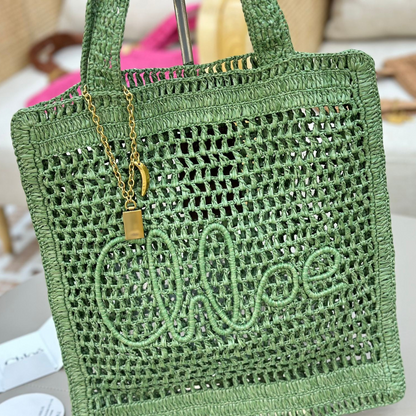 CLÉ Borsa a banana estiva in rafia