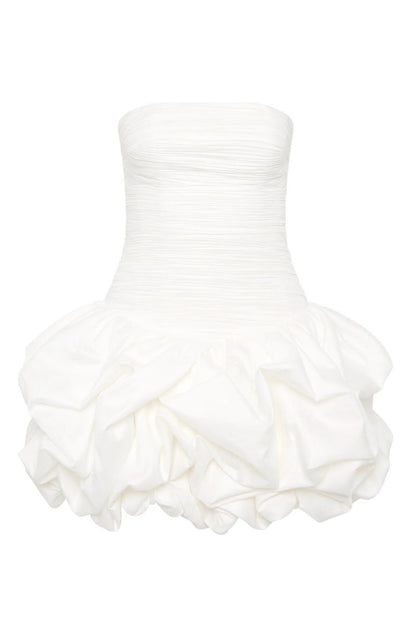 Violette Minikleid mit Ballonsaum