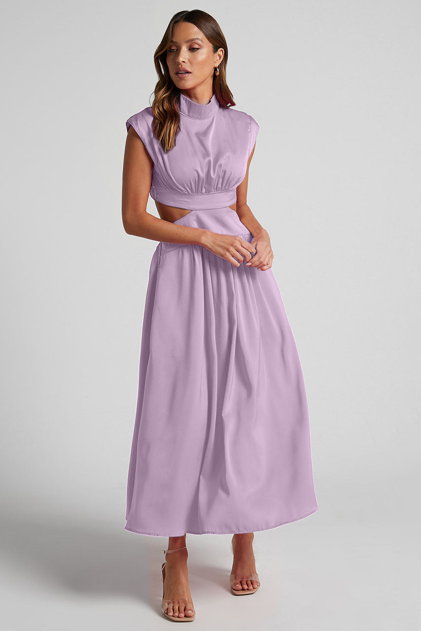 Urlaubs-Midikleid mit Cut-out an der Taille und Taschen