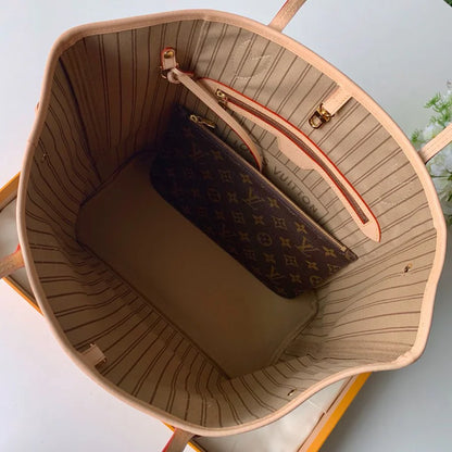 Bolso tote LV Neverfull MM al revés marrón