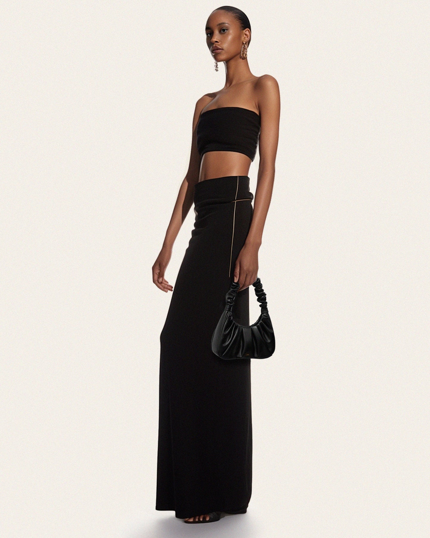 Bolso hobo fruncido Gabbi - Negro