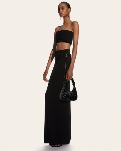 Bolso hobo fruncido Gabbi - Negro