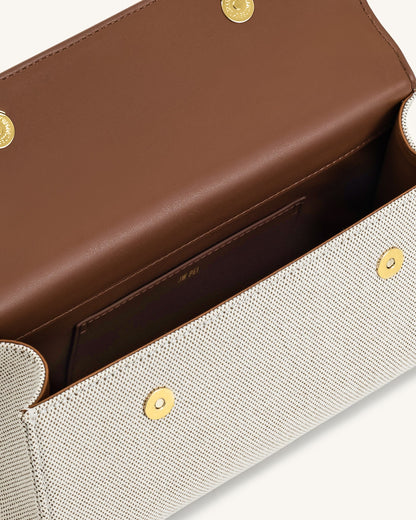 Bolso de mano Keyla Top - Lona marrón