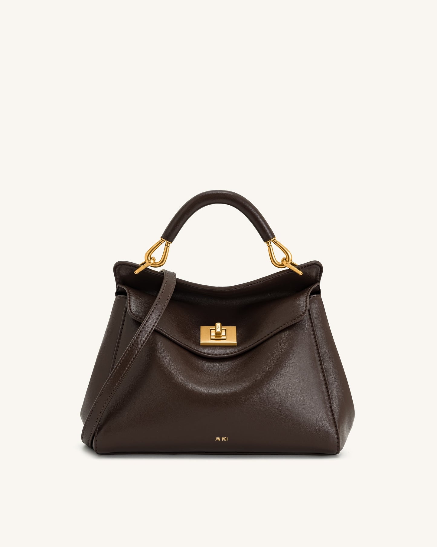 Bolso de mano clásico Lucia Top - Marrón oscuro