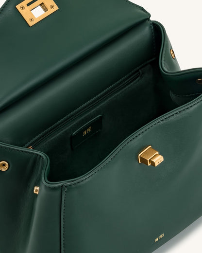 Bolso de mano clásico Lucia Top - Verde oscuro
