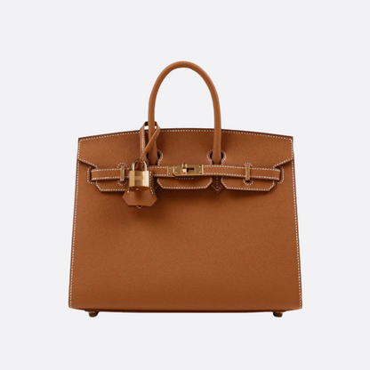 HMÈ Birkin 25 HSS-taske i Chalk / Dove Grey Togo-læder