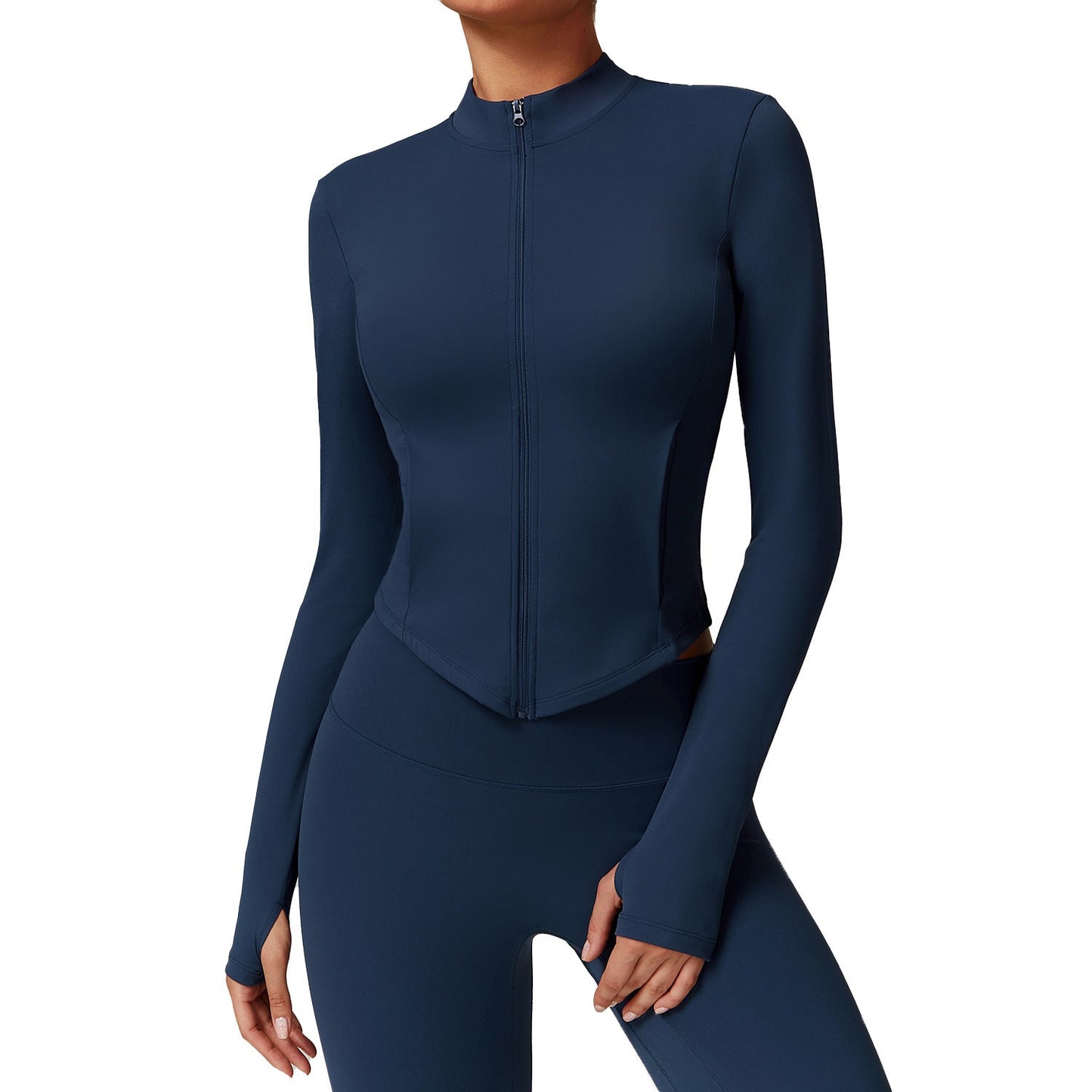 Abrigo acolchado de polar con cuello alto para yoga para mujer