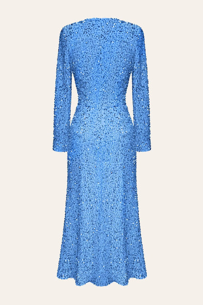 Long Sleeve Sequined Midi Maxi Dress