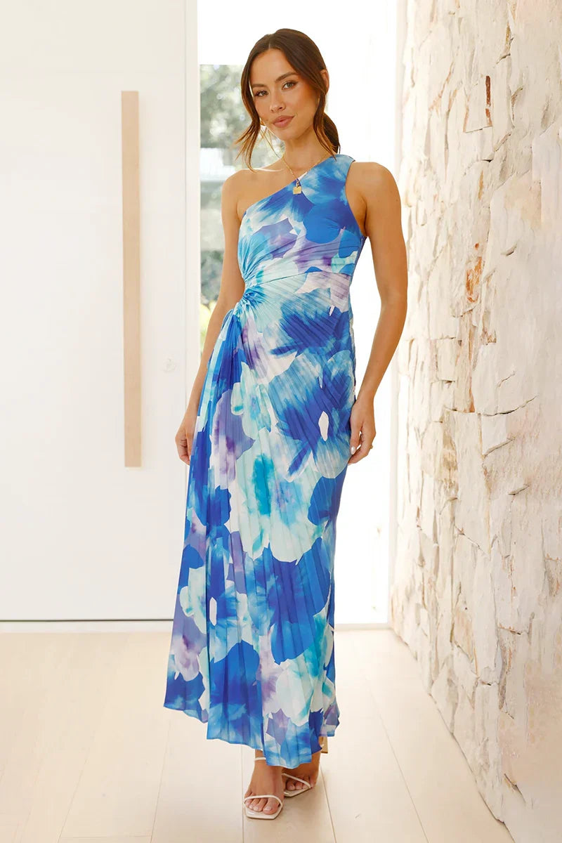 Laken Maxikleid – Blau geblümt