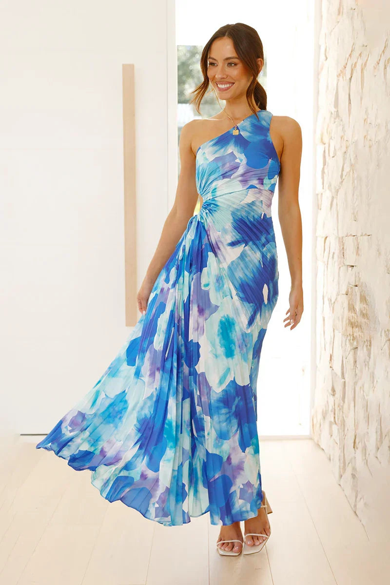 Laken Maxikleid – Blau geblümt
