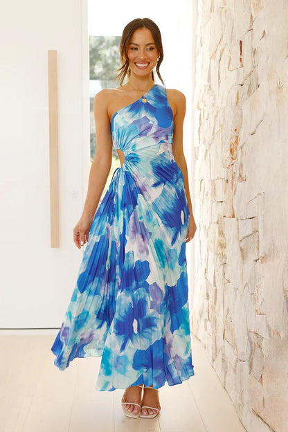 Laken Maxikleid – Blau geblümt