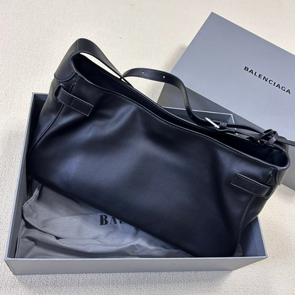 BLG Bel Air Medium Shoulder Bag In Black Calf Leather