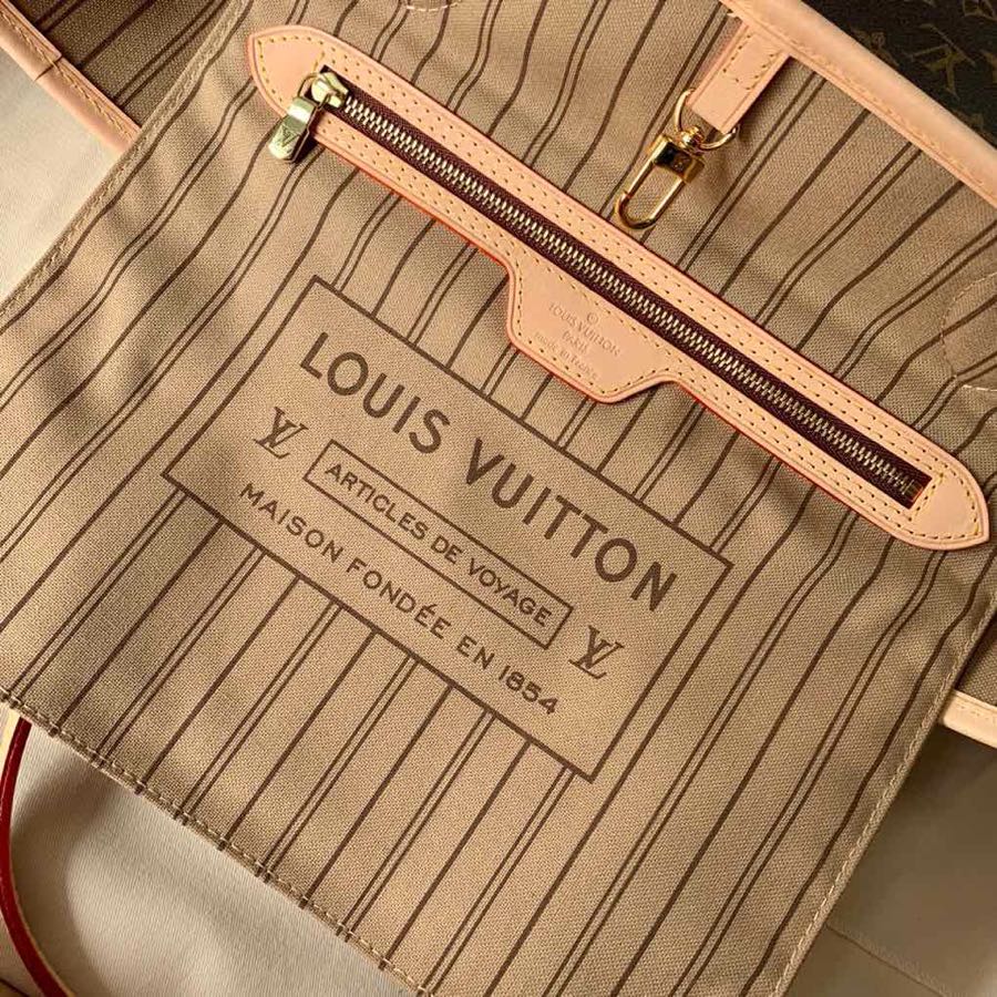 Bolso tote LV Neverfull MM al revés marrón