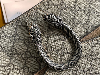 Bolso de hombro pequeño GC Dionysus de lona GG Supreme