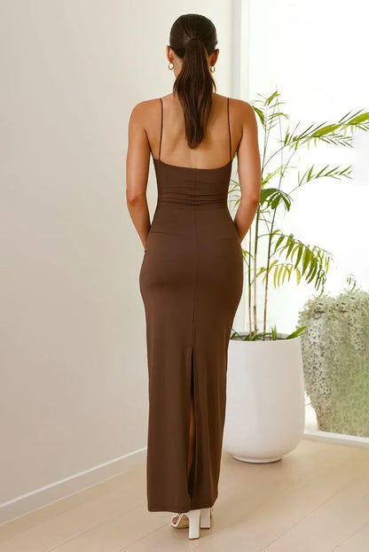 Vestido largo Solsticio de verano - Chocolate