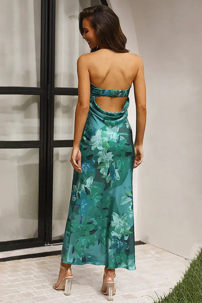 Vestido largo Miya - Estampado verde