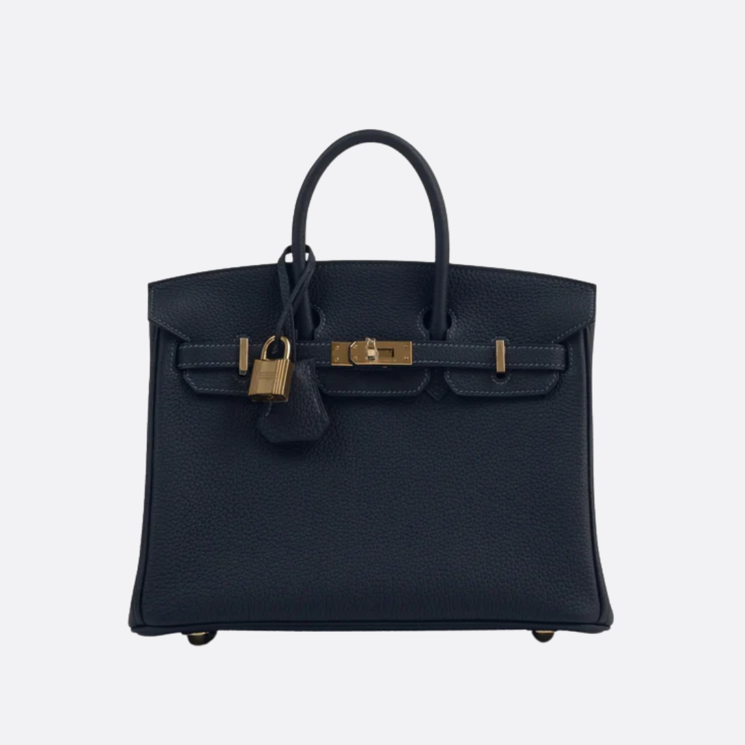 HMÈ Birkin 25 HSS-taske i Chalk / Dove Grey Togo-læder