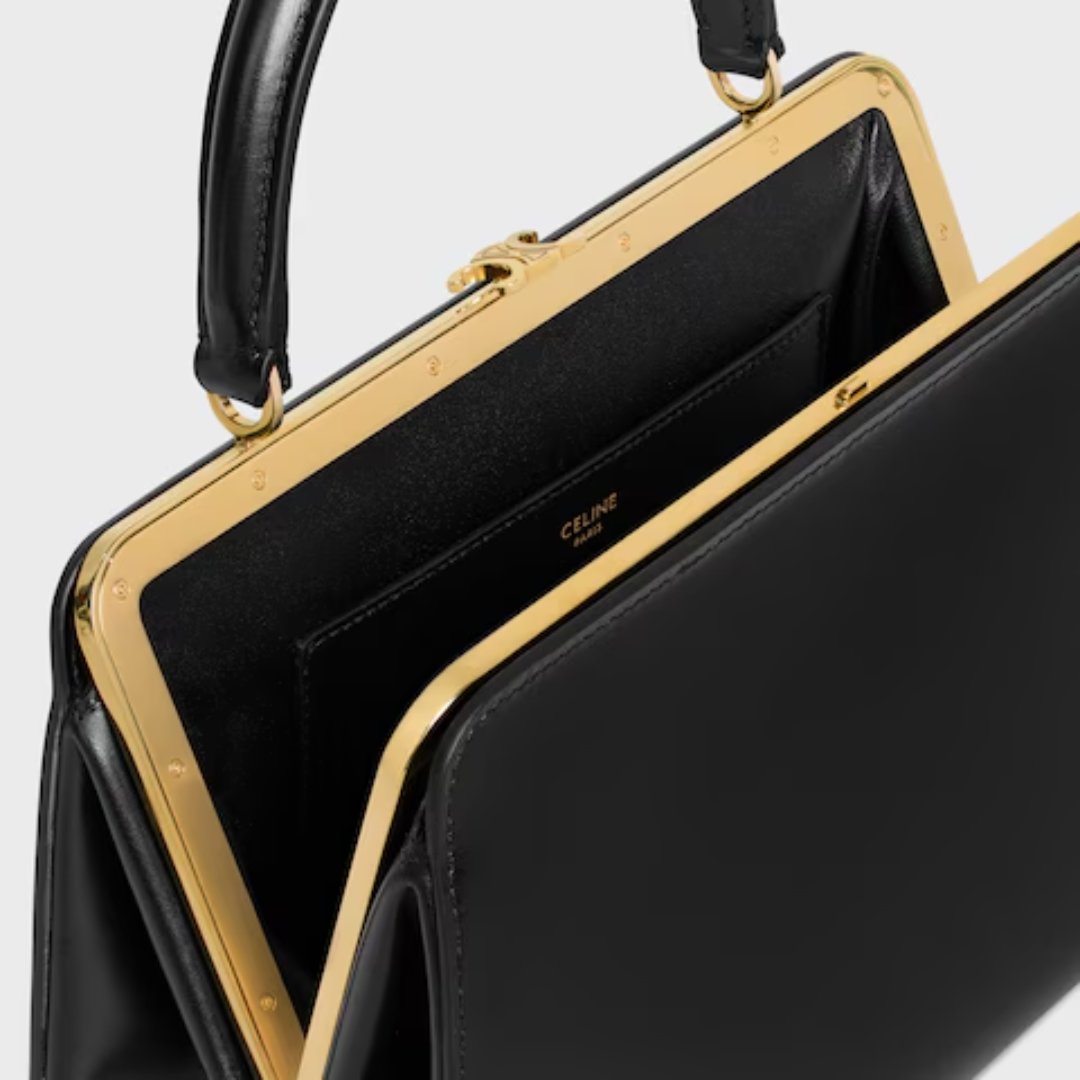 CL Borsa Antoinette media in pelle di vitello con finitura satinata
