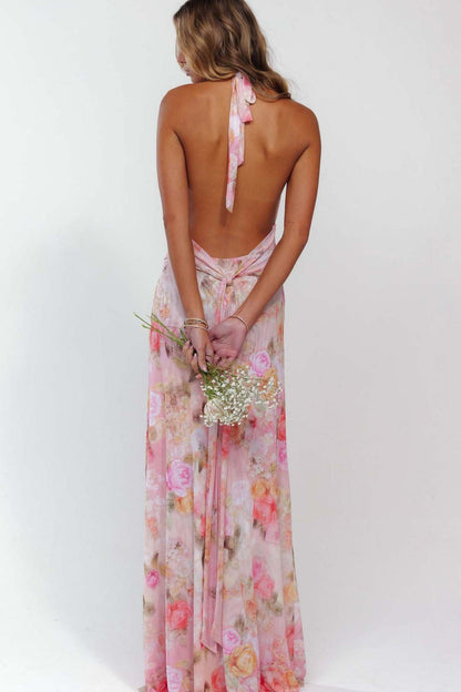 Vestido largo con estampado de lunares Camoni