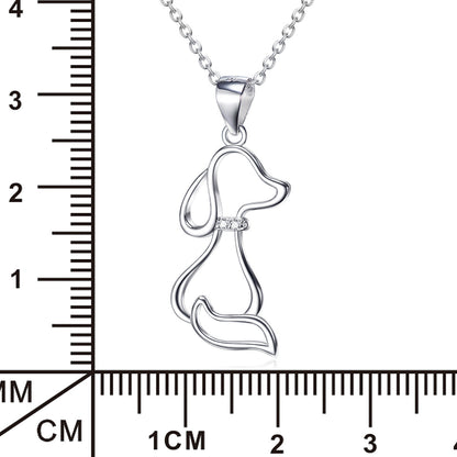 Ladies 925 Sterling Silver Jewelry Dog Necklace
