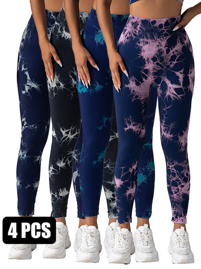 4pack Tie-dye Yoga Pants