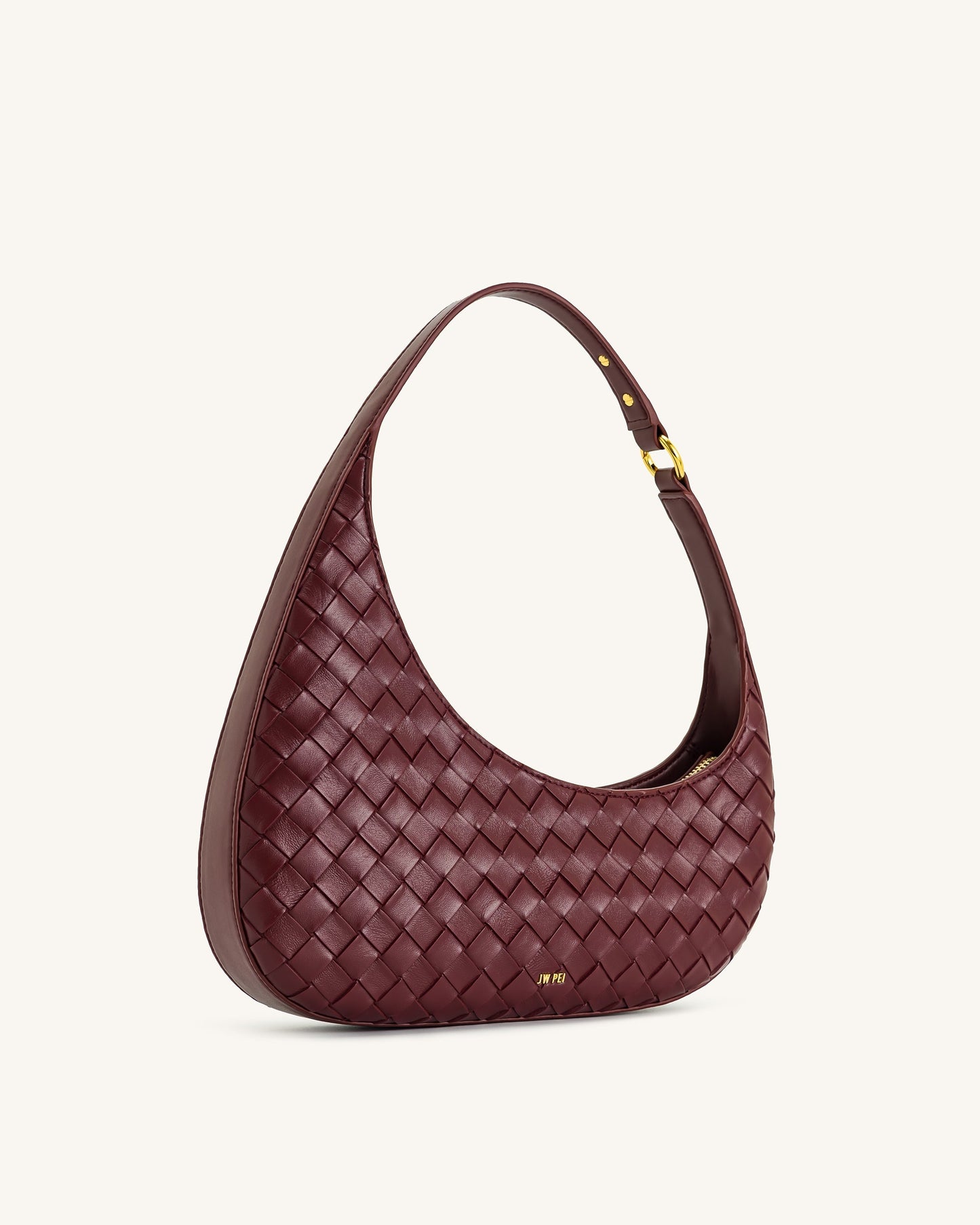 Harlee Weave Texture Shoulder Bag - Burgundy