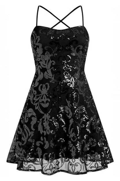 Ärmelloses Minikleid mit Paillettenträgern