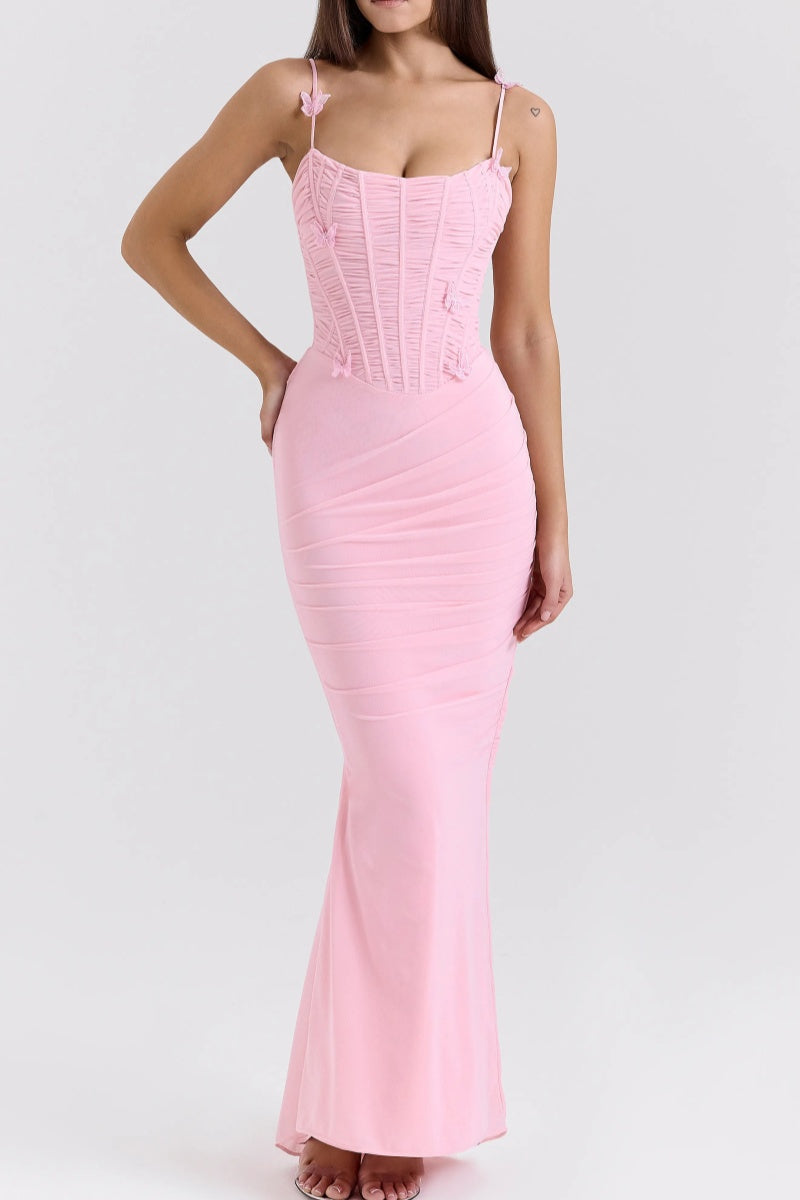 Vestido largo con apliques Romola